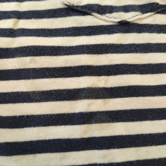 🔴5/$10 Carter's Navy and White Striped Pocket Tee - Picture 3 of 3